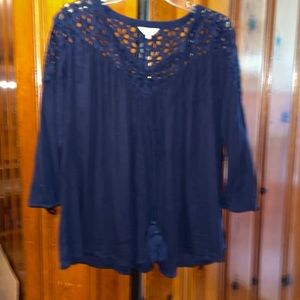 crown & ivy shirt  PL dark blue